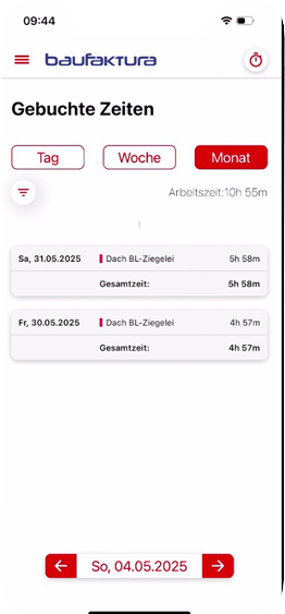 auswahl monat